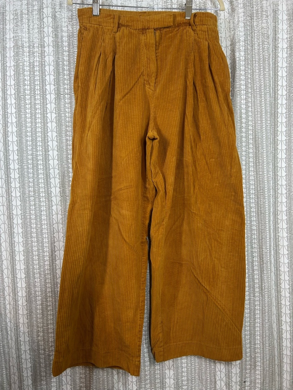 Free People Men's Corduroy Wide-Leg Pants in Mustard